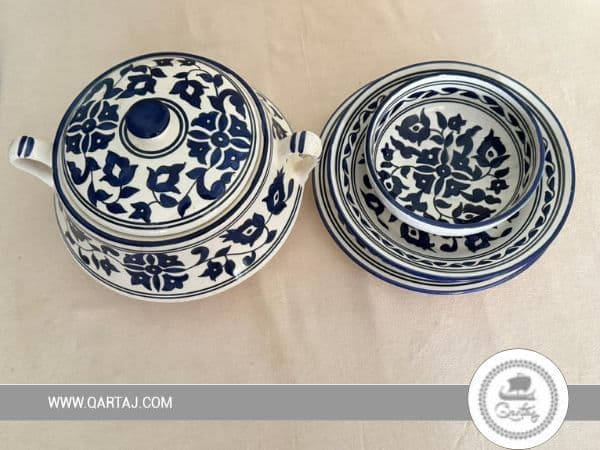 Decorated Ceramic Serving Set — view 1